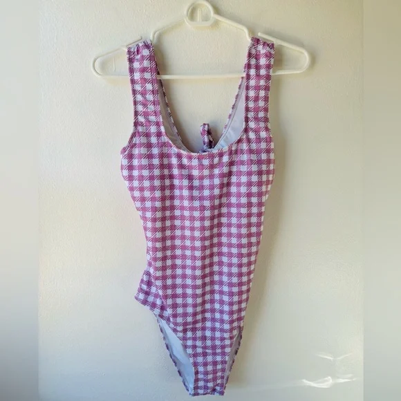 Cupshe Lavender Checkered One Piece Swimsuit - Picture 5 of 9